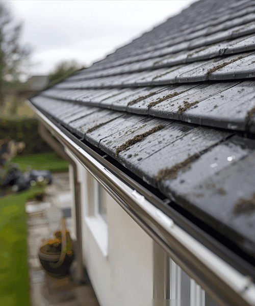 Clean gutters at a house