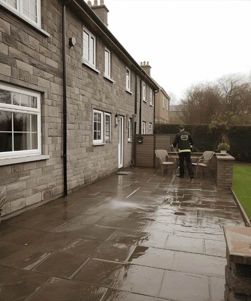 Patio area power washed