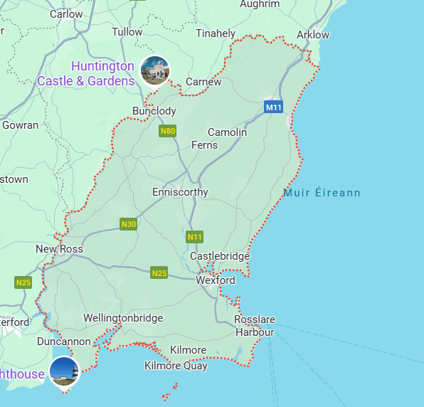 Map of Wexford