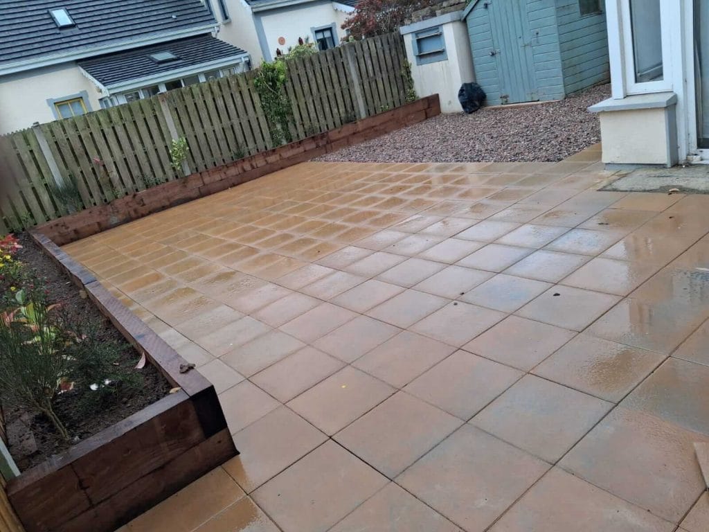 clean patio after power washing